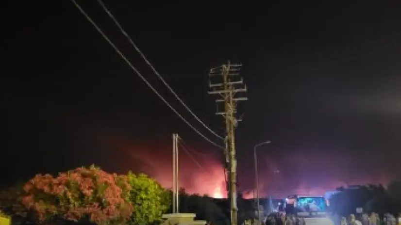 Una immagine del'incendio inviata dalla famiglia al Comune di TRani