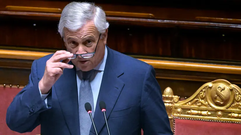 Il ministro degli Affari Esteri, Antonio Tajani, durante il Question time al Senato, Roma, 3 luglio 2025. ANSA/RICCARDO ANTIMIANI