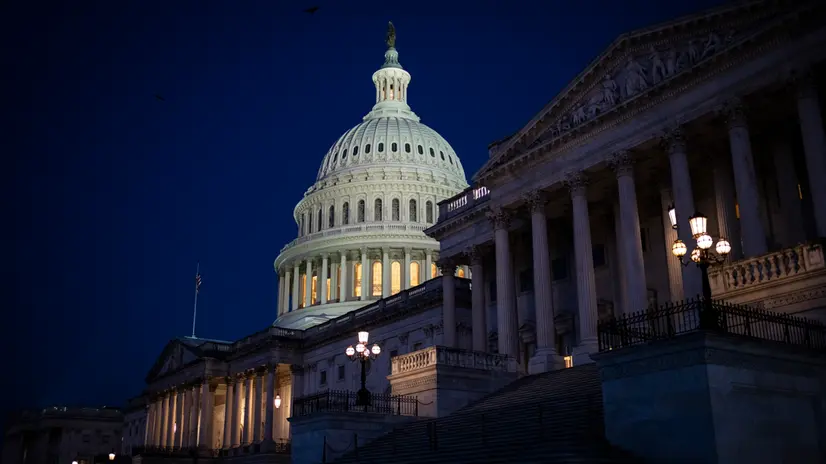 epa12212260 A view of the US Capitol Building before dawn, in Washington, DC, USA, 03 July 2025. The House of Representatives remained in session overnight as Republican leadership and President Trump wrangled votes to pass their signature budget legislation. EPA/GRAEME SLOAN