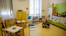 La stanza giochi dell' asilo nido per i piccoli pazienti del reparto di Pediatria a indirizzo onco-ematologico del Policlinico di Bari donato da Intesa San Paolo, 4 Ottobre 2022. ANSA/FASANO