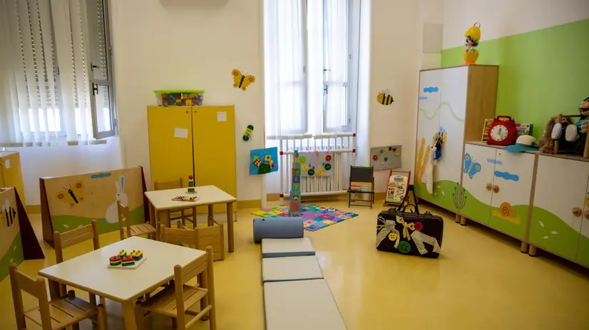 La stanza giochi dell' asilo nido per i piccoli pazienti del reparto di Pediatria a indirizzo onco-ematologico del Policlinico di Bari donato da Intesa San Paolo, 4 Ottobre 2022. ANSA/FASANO