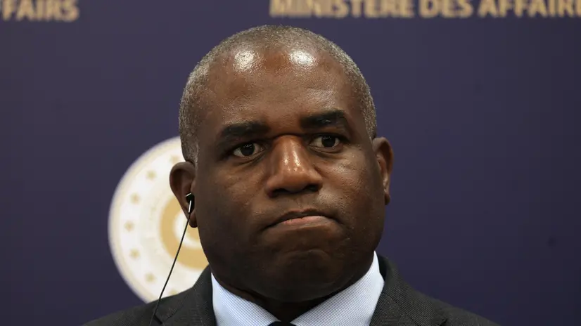 epa12206257 British Foreign Secretary David Lammy attends a press meeting with Turkish Foreign Minister Hakan Fidan (unseen) after bilateral talks in Ankara, Turkey, 30 June 2025. EPA/NECATI SAVAS