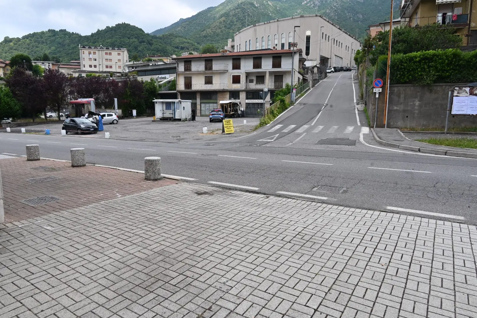 Il luogo dell'incidente a Lumezzane