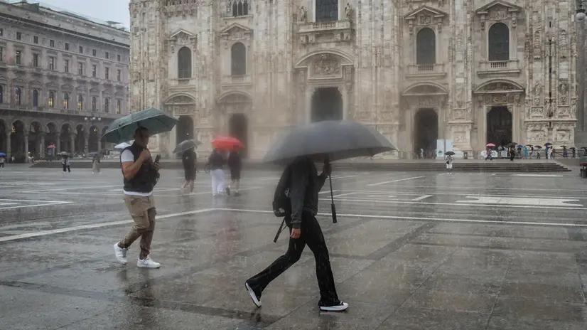 Violenti temporali in città la mattina di giovedì 5 Settembre, Milano 5 Settembre 2024 ANSA/MATTEO CORNER
