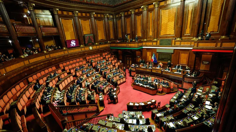 Il presidente del Consiglio Giorgia Meloni in Senato durante il Question time, Roma, 7 Maggio 2025. ANSA/GIUSEPPE LAMI