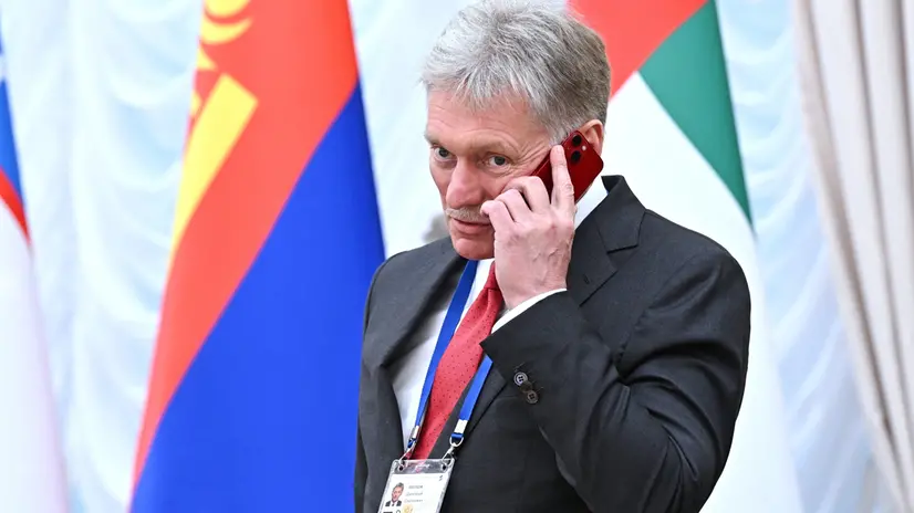 epa12200979 Kremlin spokesman Dmitry Peskov attends a meeting in an expanded composition of the Supreme Eurasian Economic Council within the framework of the Eurasian Economic Union summit in Minsk, Belarus, 27 June 2025. EPA/SERGEI BOBYLEV / SPUTNIK / KREMLIN POOL