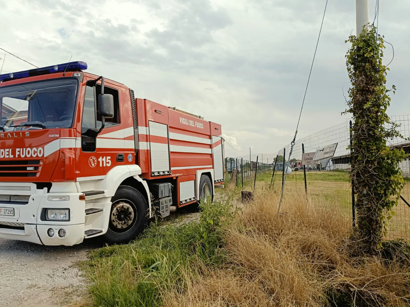 Incendio in un allevamento di Isorella