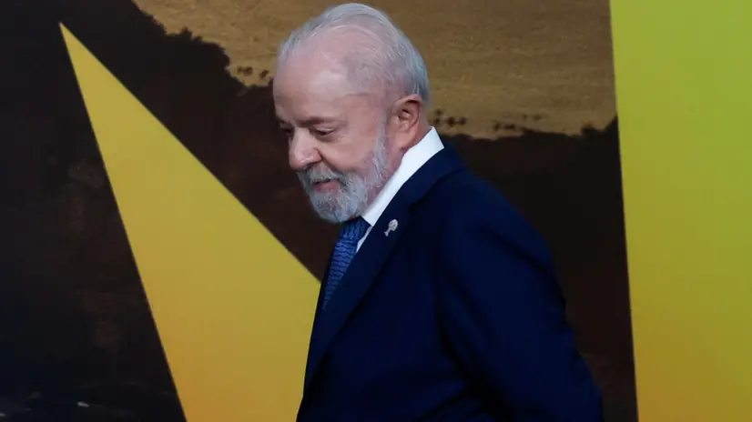 epa12222596 Brazilian President Luiz Inacio Lula da Silva attends the final day of the BRICS summit in Rio de Janeiro, Brazil, 07 July 2025. The second and final day of the BRICS summit commenced amid tensions, following a new statement from U.S. President to impose an additional 10 percent tariff on countries that align themselves with the BRICS bloc. EPA/ANTONIO LACERDA
