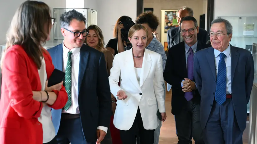 La presidente del Consiglio Giorgia Meloni, durante una visita all’ANSA, Roma, 7 luglio 2025. ANSA/ETTORE FERRARI