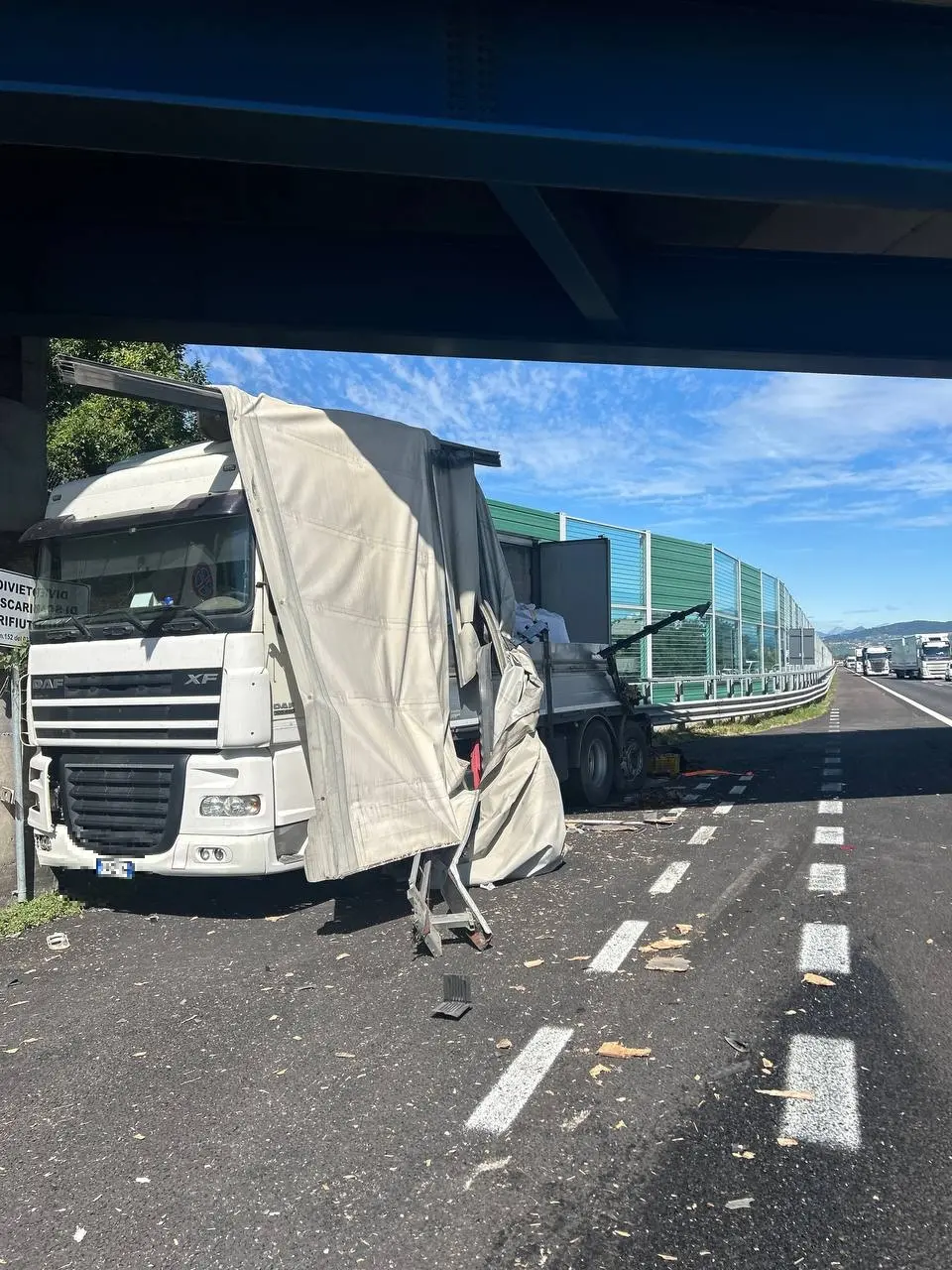 L'incidente in A4, all'altezza di Palazzolo