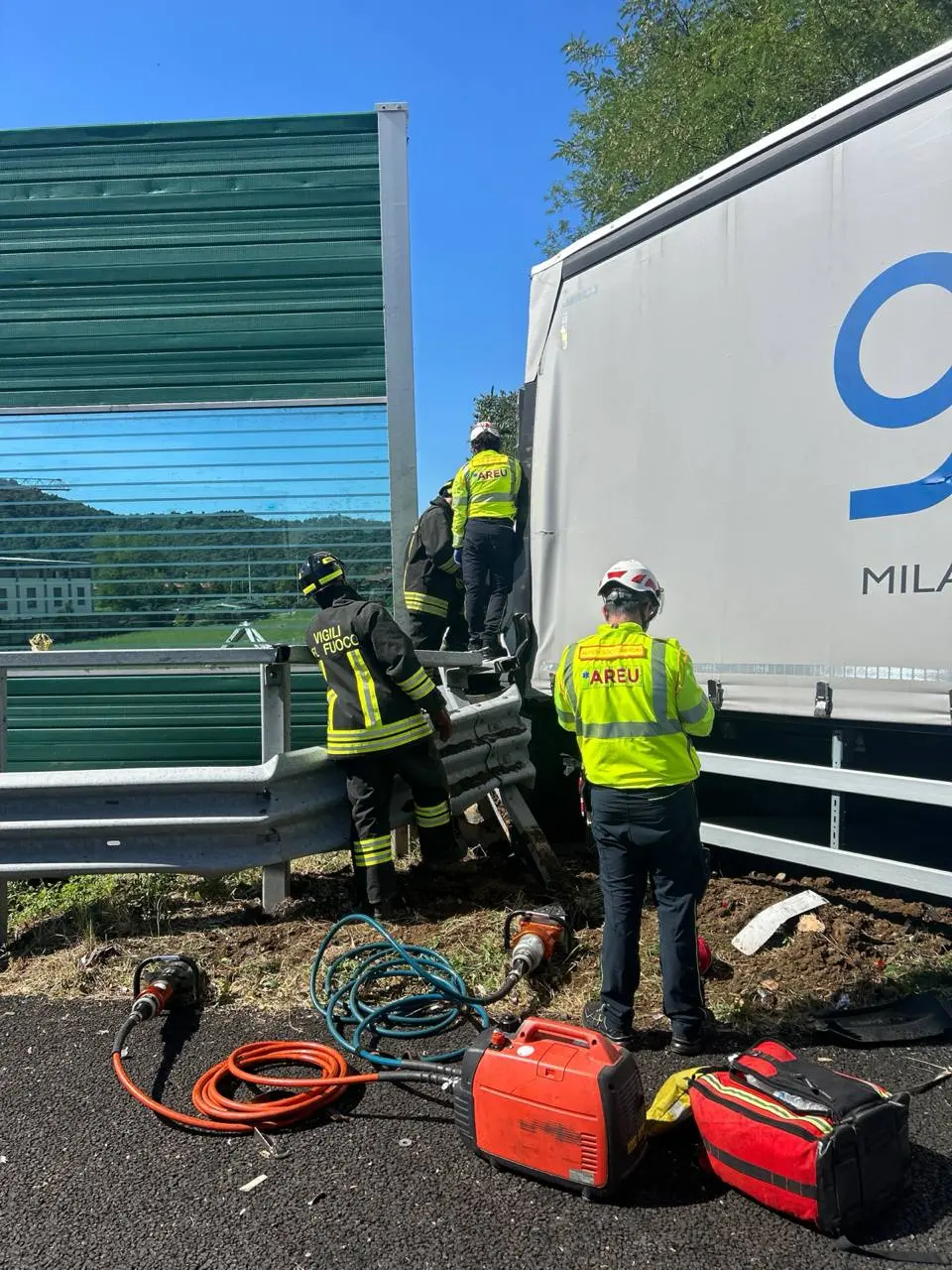 L'incidente in A4, all'altezza di Palazzolo