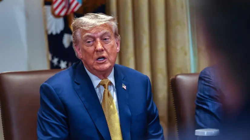 epa12225105 US President Donald J Trump participates in a cabinet meeting in the Cabinet Room of the White House in Washington, DC, USA, 08 July 2025. EPA/AARON SCHWARTZ / POOL