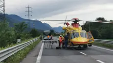 A Esine è intervenuto anche l'elisoccorso