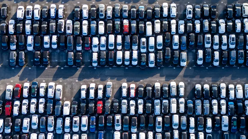 epa12012149 New cars parked at a logistics terminal in Essen, Germany, 05 April 2025. On 02 April, US President Trump announced a series of 'reciprocal tariffs' on US trading partners, including a 20 percent tariff on all imports from the European Union (EU). EPA/CHRISTOPHER NEUNDORF