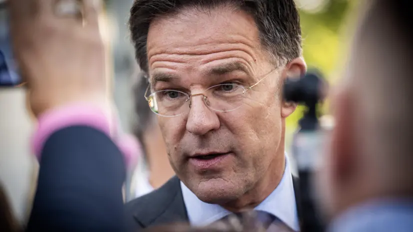 epa12195239 NATO Secretary General Mark Rutte speaks to the media ahead of the NATO summit in The Hague, The Netherlands, 24 June 2025. Rutte commented on the disclosure of the text message he had sent to the US President Donald Trump saying "It was not planned, but there is nothing crazy in it. No problem with it at all." EPA/JONAS ROOSENS