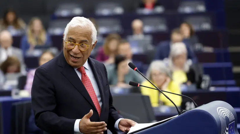 epa12226018 European Council President Antonio Costa delivers a speech during the conclusions of the European Council meeting of 26 June 2025, at a session of the European Parliament in Strasbourg, France, 09 July 2025. EPA/GUILLAUME HORCAJUELO
