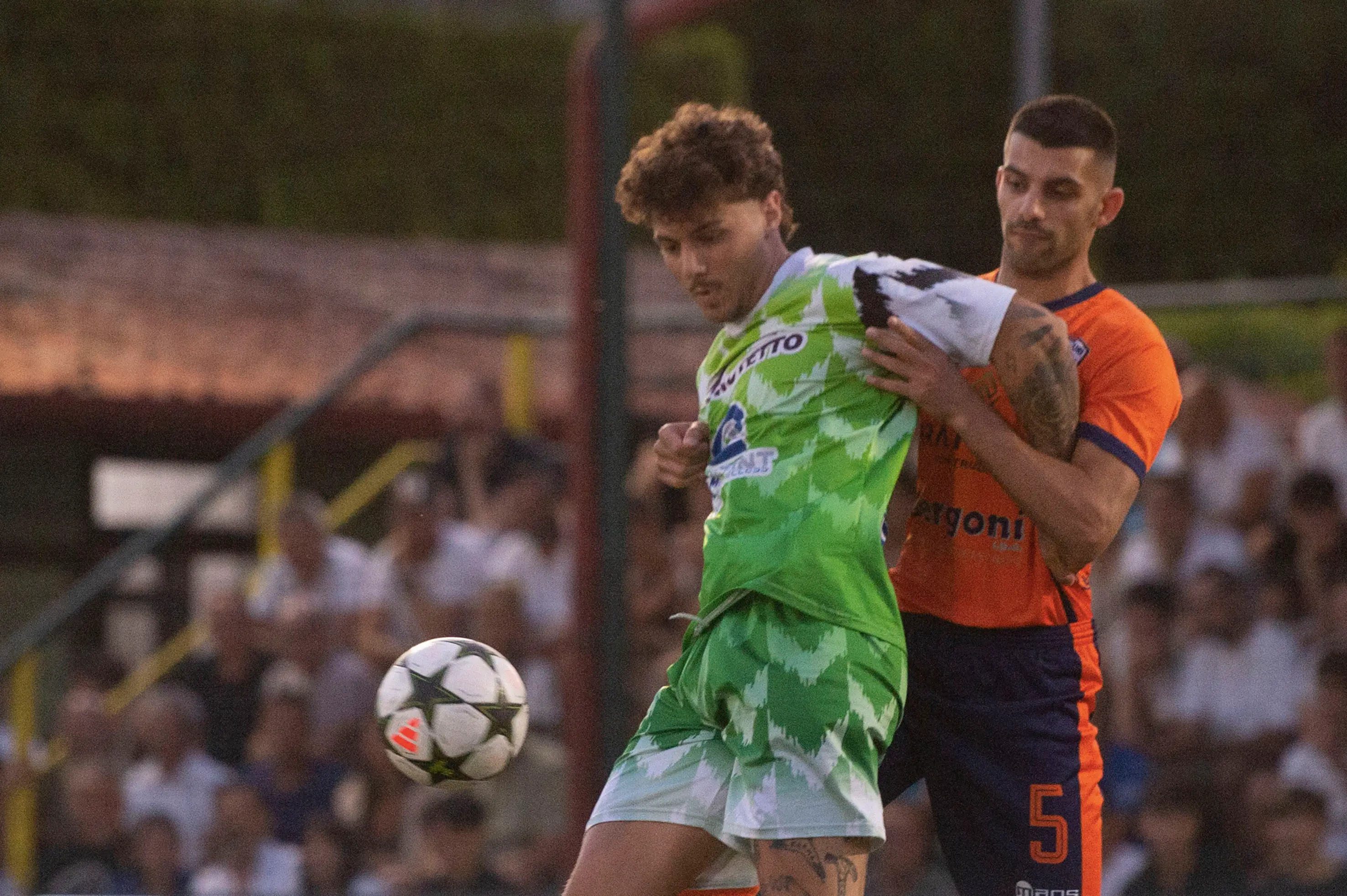 SPORT CALCIO POLPENAZZE DEL GARDA 45° TORNEO NOTTURNO DI POLPENAZZE SEMIFINALE RITORNO FRANZONI COSTRUZIONI - TECNOPASTURI - OFFICINE MECCANICHE BERGOMI - REKONTA VS COMIPONT SPA - REALVERDE - AS29 NELLA FOTO CHIARI MORASCHI 10-07-2025 PIERPAOLO PAPETTI AGENZIA NEWREPORTER