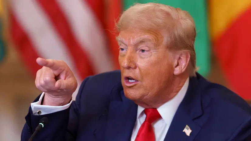 epa12227733 US President Donald Trump during a meeting with African leaders at the White House, Washington, DC, USA, 09 July 2025. President Trump is meeting with the leaders of Gabon, Guinea-Bissau, Liberia, Mauritania and Senegal at the White House to discuss trade. EPA/WILL OLIVER / POOL
