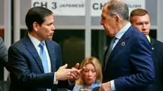 epa12230744 Russia's Foreign Minister Sergei Lavrov (R) listens to US Secretary of State Marco Rubio (L) during the 15th East Asia Foreign Ministers’ Meeting at the 58th Association of Southeast Asian Nations (ASEAN) Foreign Ministers’ Meetings in Kuala Lumpur, Malaysia, 11 July 2025. EPA/FAZRY ISMAIL