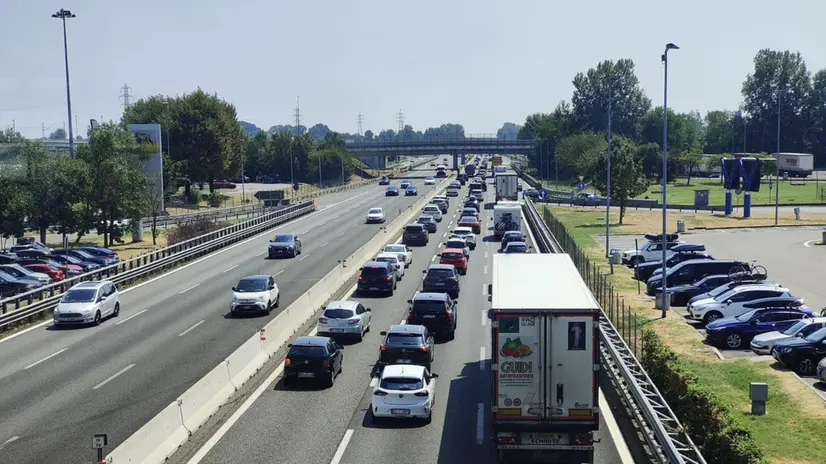 La situazione del traffico sull'A1 ad Arda (Piacenza), 10 agosto 2024. ANSA7 STEFANIA PASSARELLA