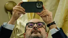 Gennaro Sangiuliano a Palazzo Brancaccio durante la presentazione del suo libro 'Trump - La rivincita', Roma, 28 Gennaio 2025.ANSA/GIUSEPPE LAMI