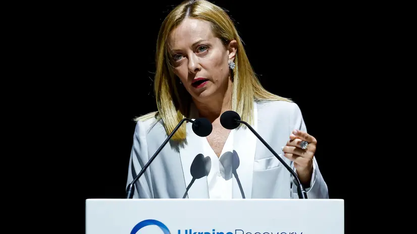 Italian Prime Minister Giorgia Meloni during the meeting Ukraine Recovery Conference URC 2025, in Rome, Italy, 10 July 2025. ANSA/ANGELO CARCONI