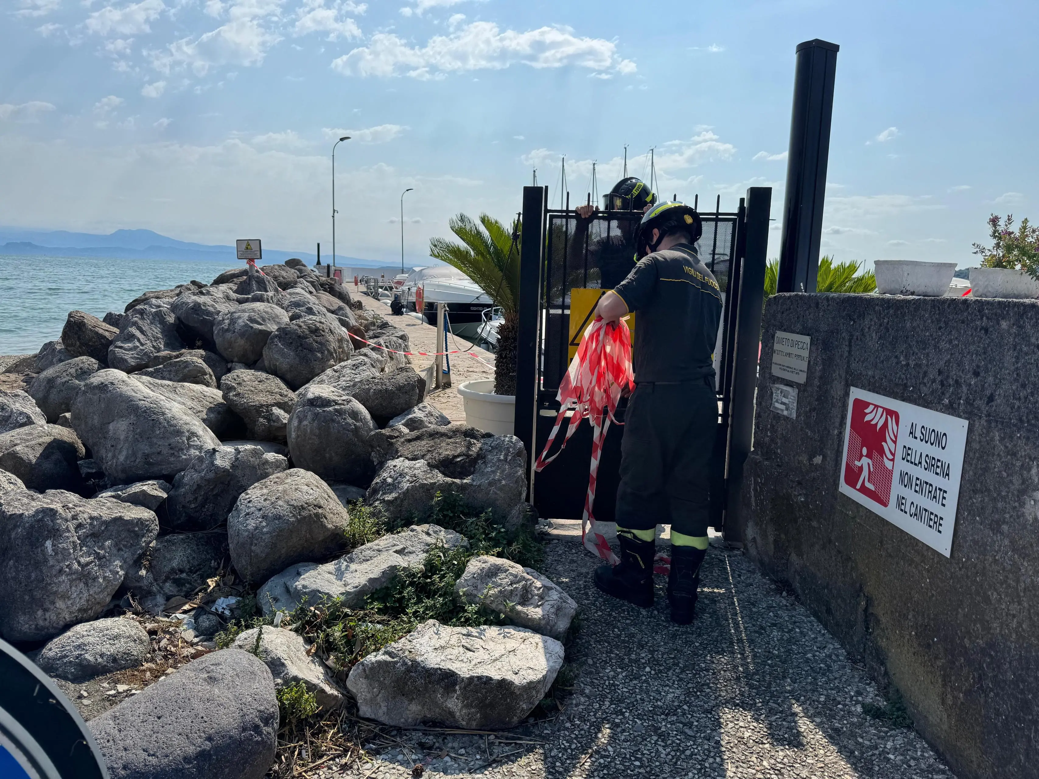 La zona di Padenghe dove è morto un uomo che stava lavorando in un cantiere