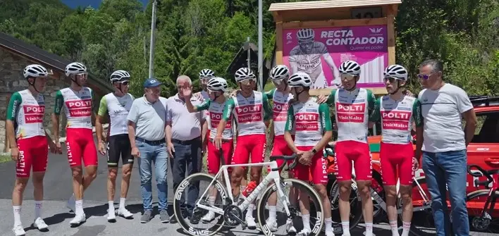 Il team di Contador e Basso si allena sulla storica salita «Recta Contador»