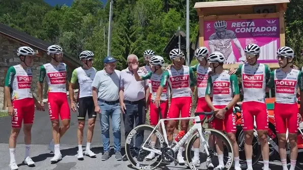 Il team di Contador e Basso si allena sulla storica salita «Recta Contador»