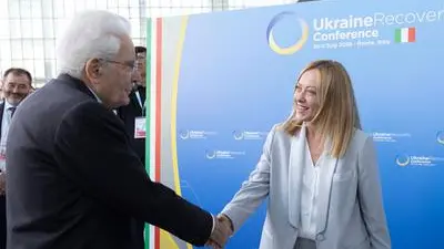 Giorgia Meloni e Sergio Mattarella alla conferenza - Foto Francesco Ammendola - Ufficio per la Stampa e la Comunicazione della Presidenza della Repubblica