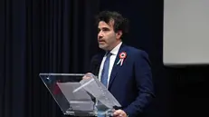 Il Segretario Generale dell’ANM Rocco Maruotti in assemblea presso il Cinema Adriano dopo il Flash Mob dell’Associazione Nazionale Magistrati davanti al Palazzo della Cassazione contro la riforma della Giustizia Roma, 27 febbraio 2025 ANSA/FABIO CIMAGLIA