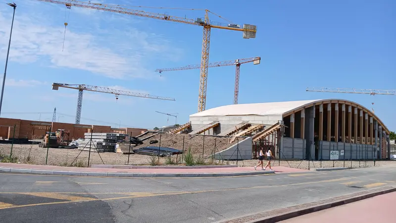 Il cantiere del polo scolastico - © www.giornaledibrescia.it