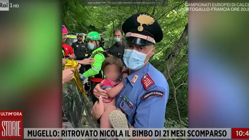 Le immagini diffuse dalla Rai nei giorni del ritrovamento