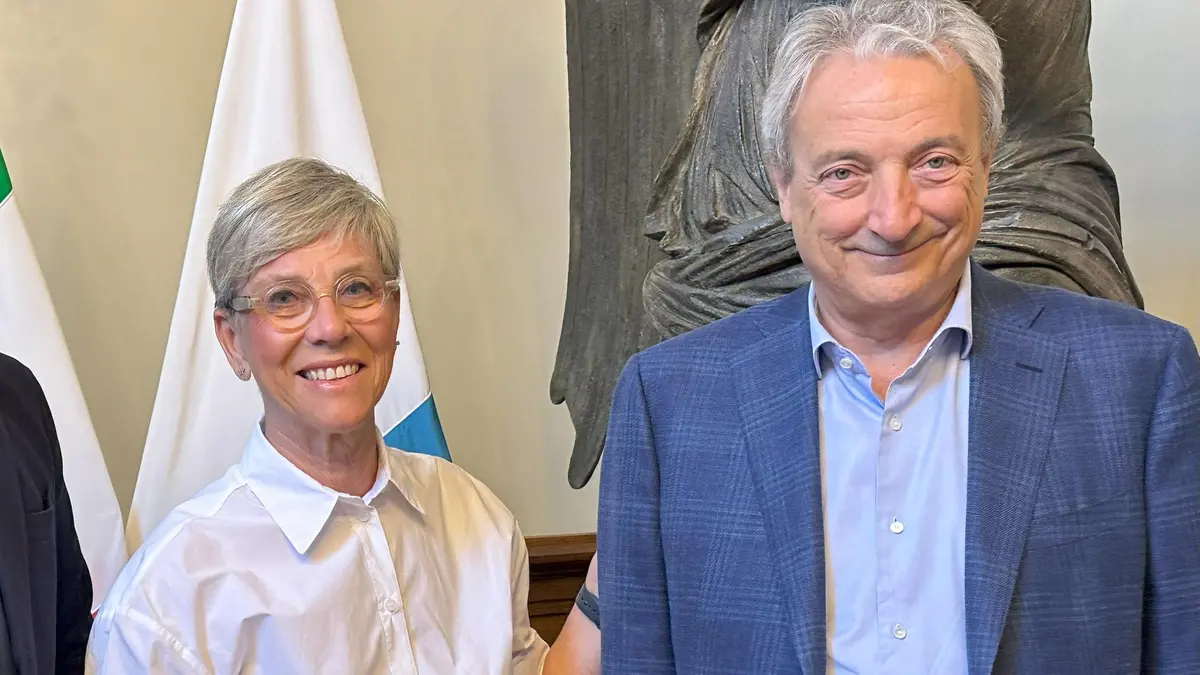 La sindaca di Brescia Laura Castelletti e Giuseppe Pasini - © www.giornaledibrescia.it