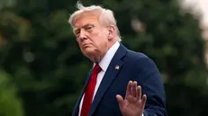 epa12236686 US President Donald Trump waves after exiting Marine One on the South Lawn of the White House in Washington, DC, USA, 13 July 2025. Trump is returning after attending the FIFA Club World Cup 2025 Final match between Chelsea FC and Paris Saint-Germain, in East Rutherford, New Jersey. EPA/BONNIE CASH / POOL