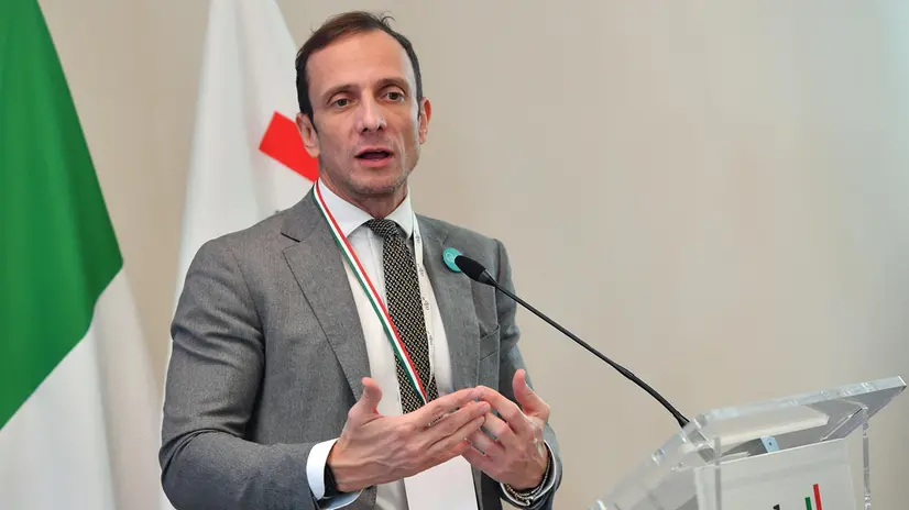 Il Presidente della Conferenza delle Regioni e delle Province Autonome Massimiliano Fedriga in occasione di “Oggi, per l’Italia del futuro: terzo incontro annuale per lo sviluppo sostenibile delle Regioni” presso la sede di Cassa Depositi e Prestiti Roma, 06 marzo 2025 (NPK) ANSA/FABIO CIMAGLIA