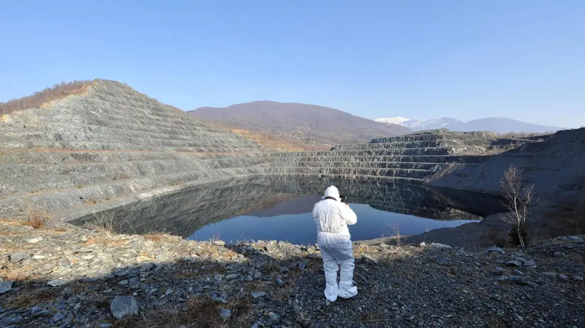 Visita all'ex amiantifera di Balangero (Torino),10 marzo 2015. ANSA/ ANTONINO DI MARCO