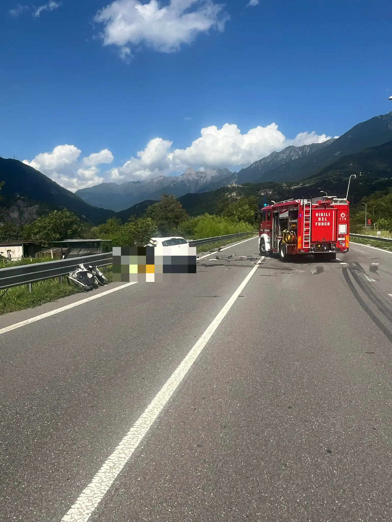 L'incidente lungo la Ss42 - © www.giornaledibrescia.it