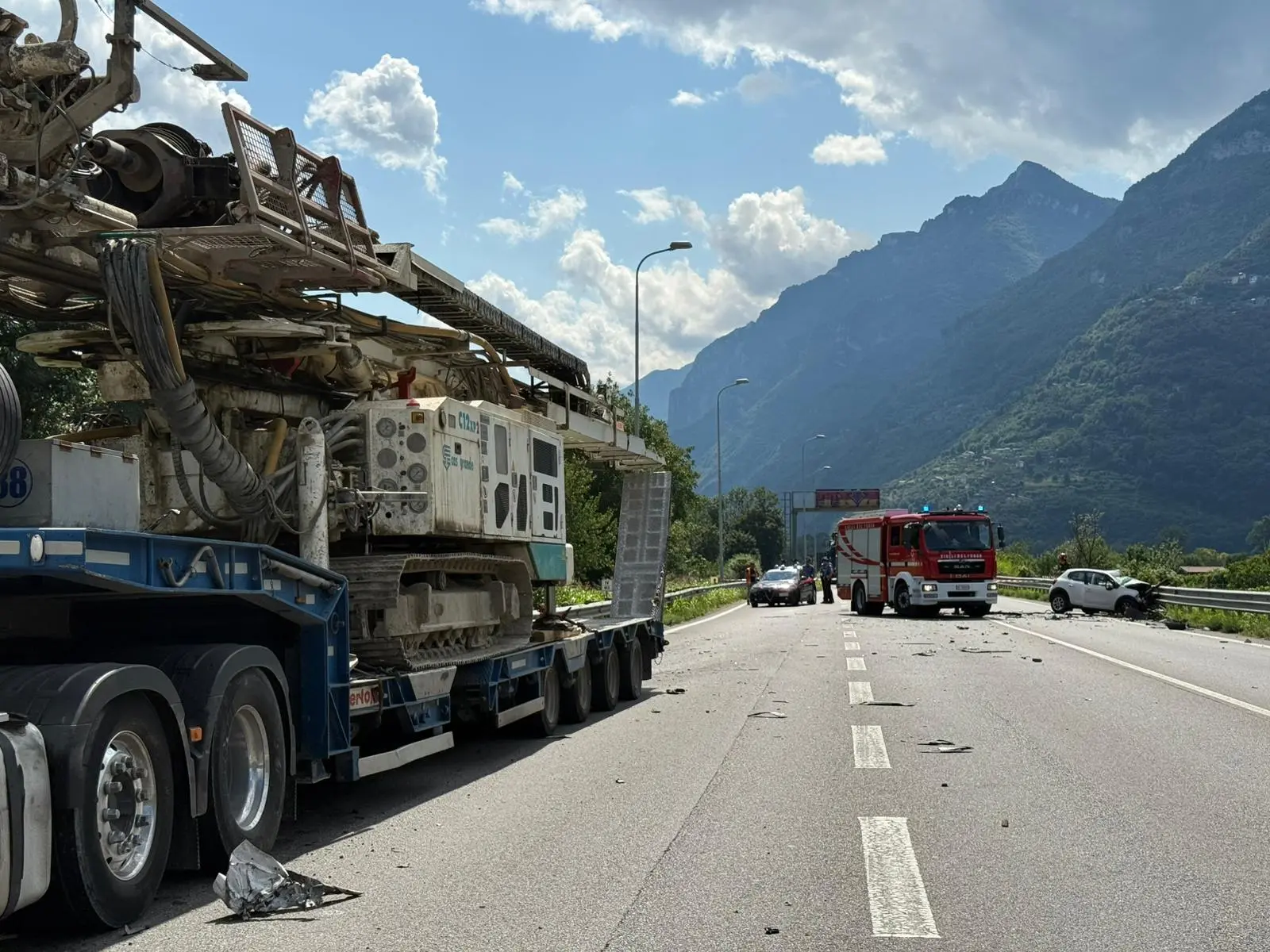 L'incidente lungo la Ss42 a Cividate