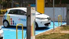 Le postazioni per le auto elettriche - © www.giornaledibrescia.it
