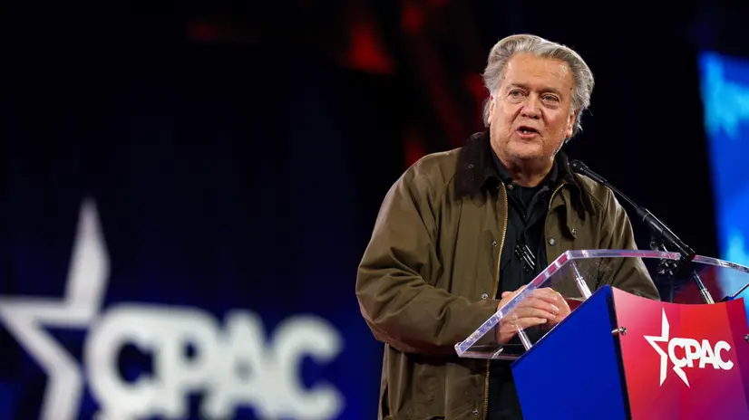 epa11911592 Political strategist Steve Bannon at the Conservative Political Action Conference (CPAC) 2025 at National Harbor, Maryland, USA, 20 February 2025. The Conservative Political Action Conference is an annual political conference attended by conservative activists and elected officials from across the United States and beyond. EPA/WILL OLIVER / POOL