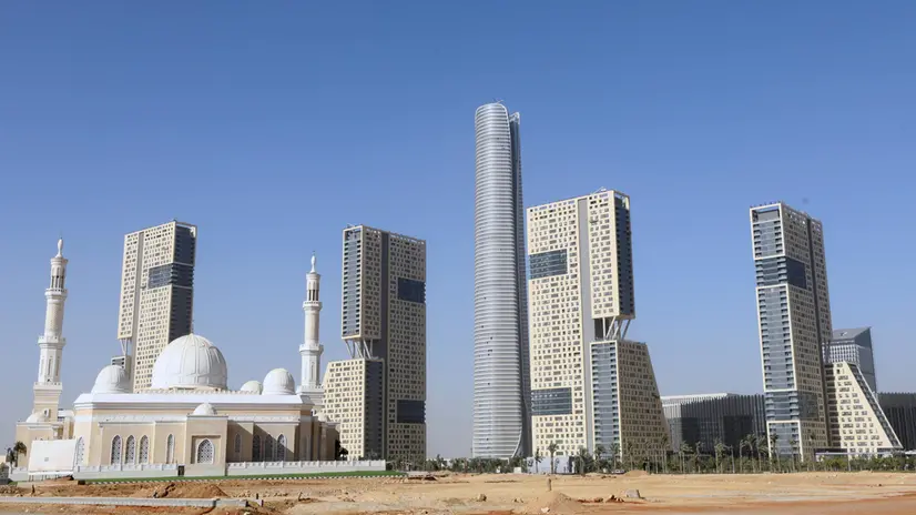 epa11065994 A general view shows buildings at the central business district (CBD) of the New Administrative Capital (NAC), some 45kms east of Cairo, Egypt, 09 January 2024. The new city is located 45 kilometers east of Cairo, in an area halfway to the seaport city of Suez, and according to plans, main government departments and ministries will be relocated in the new city. EPA/KHALED ELFIQI