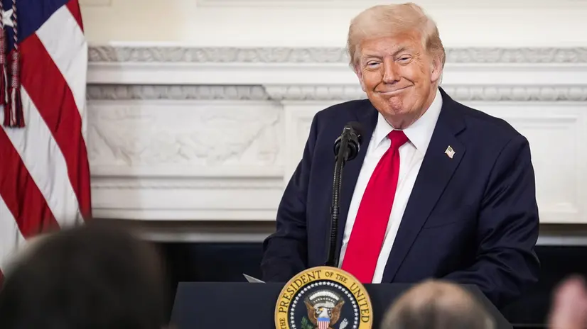 epa12237906 US President Donald Trump participates in the White House Faith Office Luncheon in the State Dining Room at the White House in Washington, DC, USA, 14 July 2025. EPA/YURI GRIPAS / POOL
