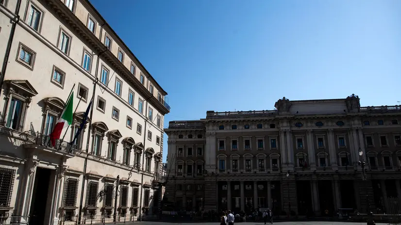 Palazzo Chigi durante il vertice di maggioranza di governo con la presidente del Consiglio Giorgia Meloni, Roma, 30 agosto 2024. ANSA/ANGELO CARCONI