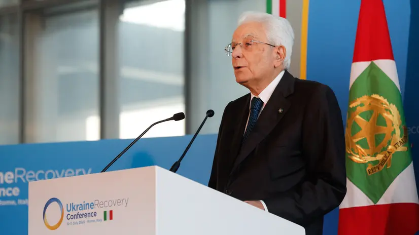 Italian President Sergio Mattarella attends an Ukraine Recovery Conference 2025 at Convention Center La Nuvola, in Rome, Italy, 10 July 2025. ANSA/GIUSEPPE LAMI