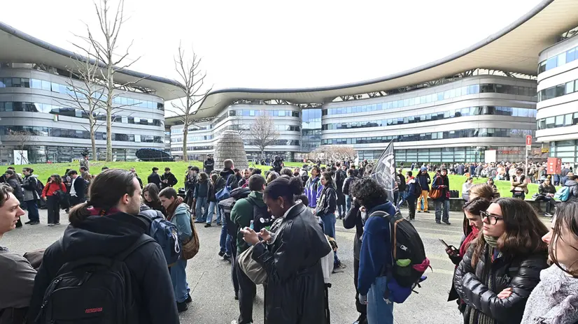 iniziativa di Intifada studentesca presso Campus Einaudi, Torino, 11 Marzo 2025 ANSA/ALESSANDRO DI MARCO