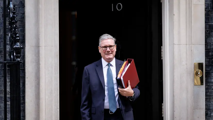 epa12240660 British Prime Minister Keir Starmer departs his official residence at 10 Downing Street to appear at Prime Minister’s Questions (PMQs) at Parliament in London, Britain, 16 July 2025. EPA/TOLGA AKMEN