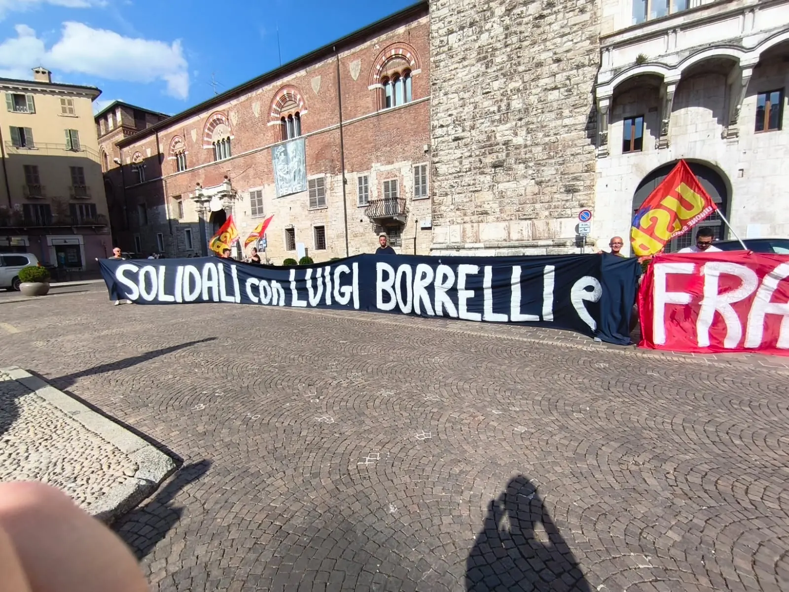 Carico di missili a Montichiari, manifestazione dei lavoratori Usb a Brescia