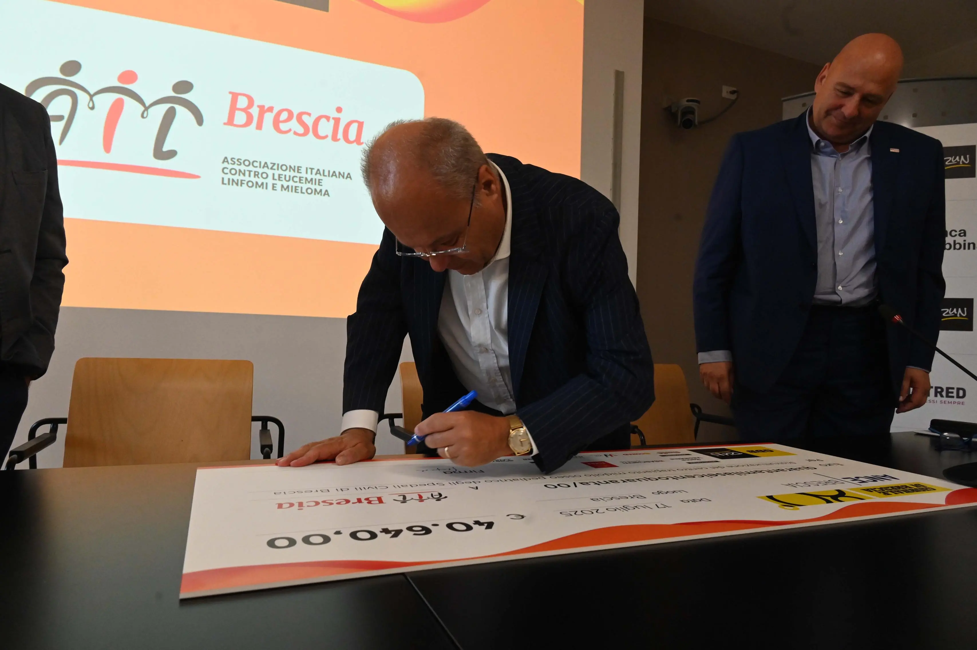 GdB run, la consegna dell'assegno all'Ail