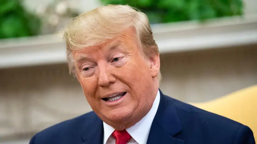 epa07706022 US President Donald J. Trump answers a question about politically connected financier Jeffrey Epstein as he takes questions during a meeting with Qatar's Emir Sheikh Tamim Bin Hamad Al-Thani, in the Oval Office at the White House in Washington, DC, USA, on 09 July 2019. EPA/KEVIN DIETSCH / POOL